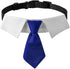 Dog Collar with Soft Polyester Bow Tie, Metal Buckle for Medium, Large & Small Dogs, Blue/White