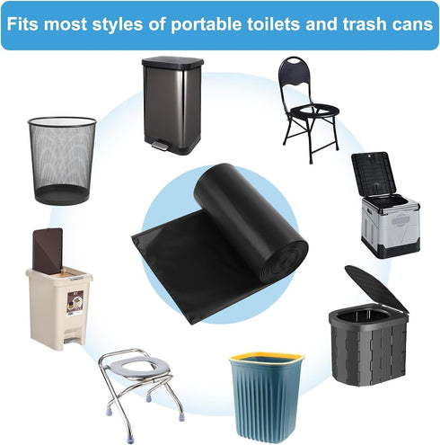 25 5 Portable Camping Toilet Bags, Biodegradable Compostable Thickened for Gallon Bucket Toilet