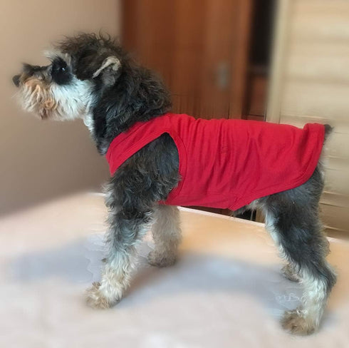 2019 Pet Clothes Dog Clothing Blank T-Shirt Tanks for Small Medium Large Dogs | 100% Cotton Summer Vest, Classic Red