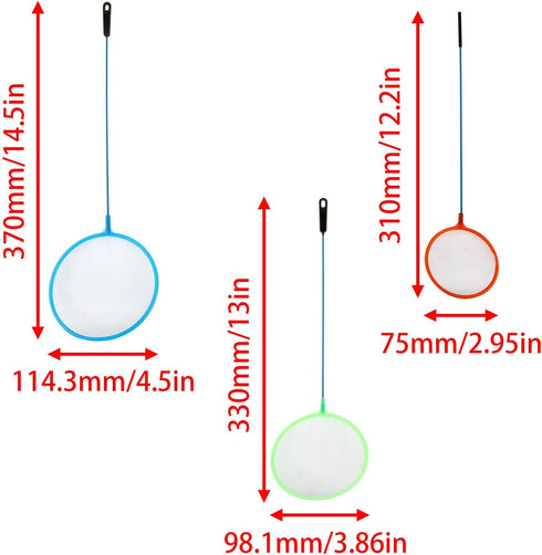 3-Piece Sets Mini Baby Bumper Shrimp Net - Aquarium Fish Net Suitable for All Fish (Random Color)