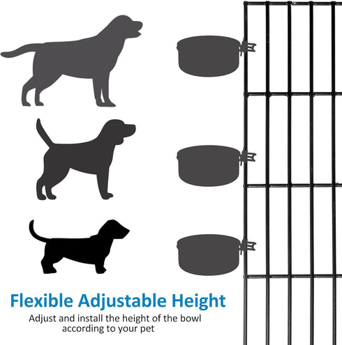 Dog Crate Water Bowl - 2PCS No Spill Hanging Bowls, Detachable Pet Food Water Bowl with Clamp Holder