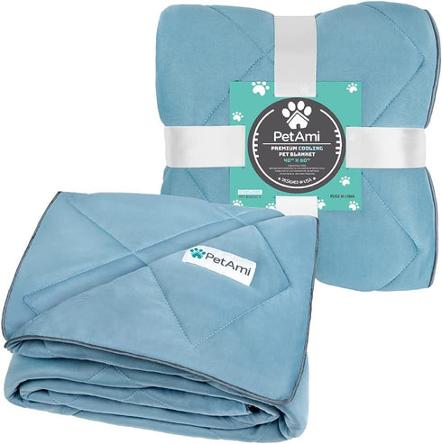 PetAmi Premium Cooling Dog Blanket, Lightweight Fluffy Pet Throw Blanket for Dogs, Cats, Puppies, Reversible Furniture