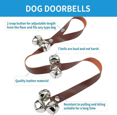 Borong Communication Leather Door Bells for Dogs Potty Doorbells for Dogs Training Dog Buttons for Dog Training Bell