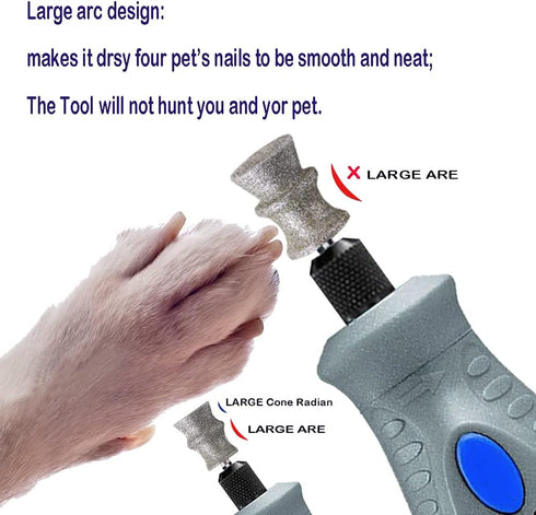 Diamond Dremel Dog Nail Grinder Bits for Rotary Tool, 1/8'' Dremel Attachment, Pet Nail Grinder Bit for Animals Nail