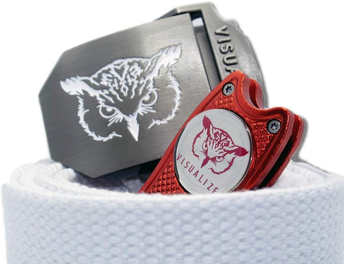 VISUALIZE Elite Switchblade Golf Divot Repair Tool Set with Ball Marker - Sturdy Anodized Aluminum