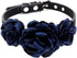 Valentines Flower Dog Cat Collar - Suede Puppy Wedding Collar for Small Dogs - Adjustable Buckle (Dark Blue, Size M)