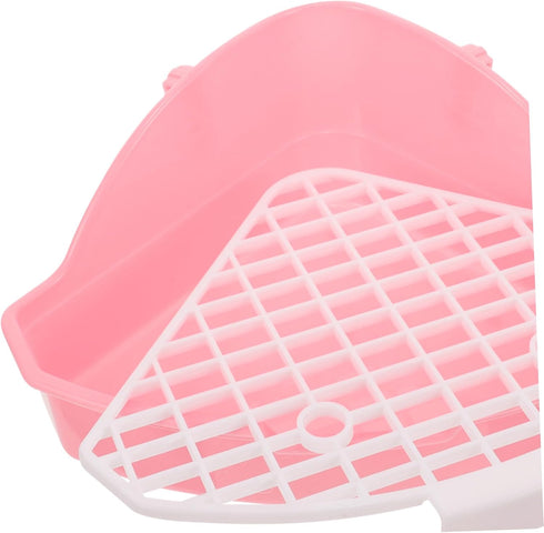 MERRYHAPY Rabbit Litter Box Pet Training Toilet for Bunny High Capacity Corner Potty with Detachable for Small Animals