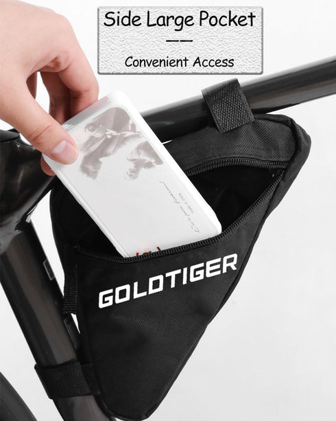 Ultra-Lightweight Triangle Bike Frame Bag, Spacious Easy-Access Saddle Pouch for Cycling Essentials, Secure & Durable