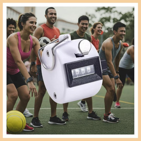 White Deer Hand Tally Counter - 4 Digit Number Dual Clicker for Golf and Convenient Use