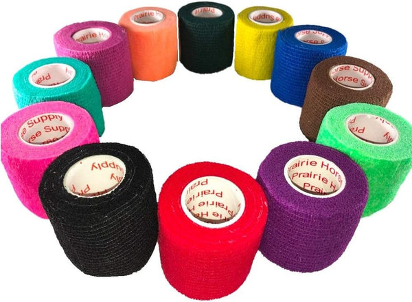 2 Inch Vet Wrap Tape Bulk, Assorted Colors, Pack of 6, Self Adhesive Flex Bandage for Pets