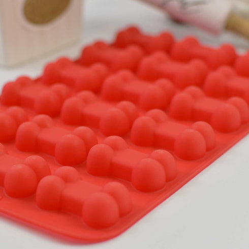 2-Pack Silicone Mold Dog Bone Tray Pan for Homemade Treats, Ice Pops, Hard Candy, Reusable Food-Grade, Easy to Clean