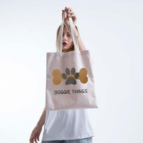 FOTAP Dog Lover Shopping Bag - Dog Owner Tote Bag for Doggie Things, Toys, and Park Shopping Gifts