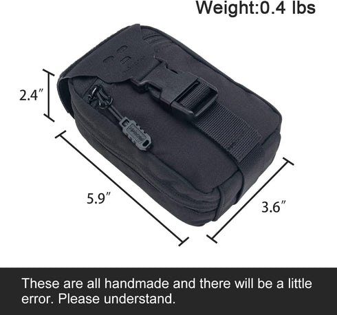 Removable Tactical Medical Pouch, Rip-away MOLLE IFAK Pouch for Camping, Hunting, 500D Nylon, Black