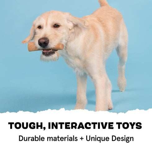 Barkbox Super Chewer Tough Dog Chew Toys for Aggressive Chewers, Dental Stimulating (Bacon Bone - Small)