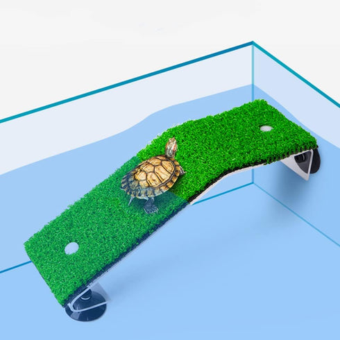 Turtle Basking Platform, Tortoise Ramp Reptile Tank Ladder Resting Terrace, Tortoise Ramp Reptile Ladder Resting Terrace Fish Tank Aquarium Turtle Dock Floating Décor (14" X 4.7" X 4")