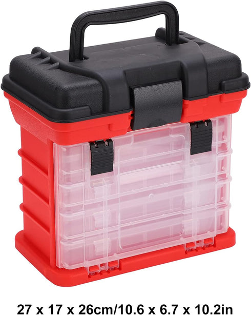 Fishing Tackle Box Kit Multifunctional Portable 4 Layer Fishing Tackle Box with Handle for Tools