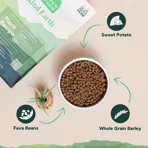 Open Farm Kind Earth Plant Based Dry Dog Kibble, Natural Vegan Dog Food, Nutrient-Dense, 3.5 Pound Pack