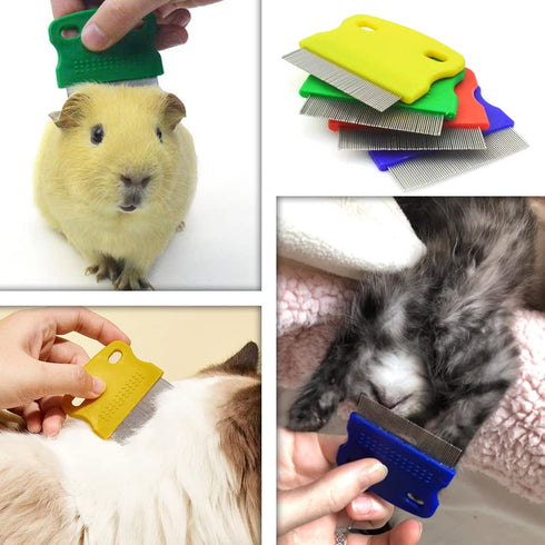 6 Pcs Pet Flea Combs for Dogs and Cats, Hair Removal Massaging Shell Combs in Random Colour