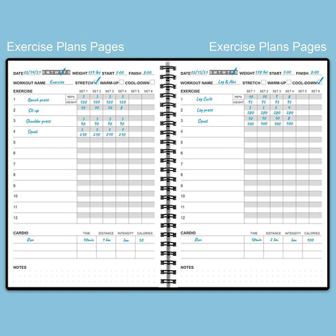 Fitness Planner for Women & Men - A5 Workout Log Book to Track Weight Loss, GYM, Bodybuilding Progress - Daily Health &