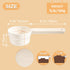 Melamine Pet Food Scoop, Comfortable Long Handle Measuring Cups for Dog, Cat, and Rabbit Food (White)