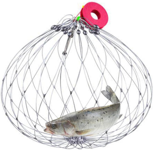 Generic Crab Catcher, Steel Wire Crab Net, Automatic Opening & Closing Steel Wire