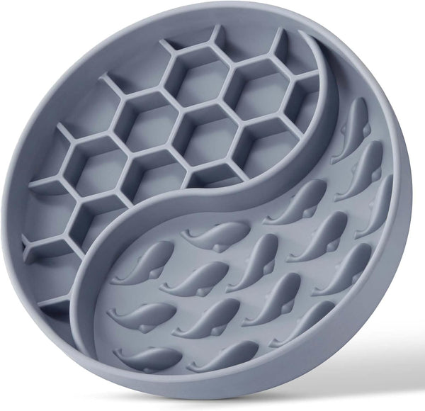 Slow Feeder Dog Bowls - Silicone Pet Food Bowls with Suction Cups for Small Medium Breeds, Non-Slip Feeding Bowls