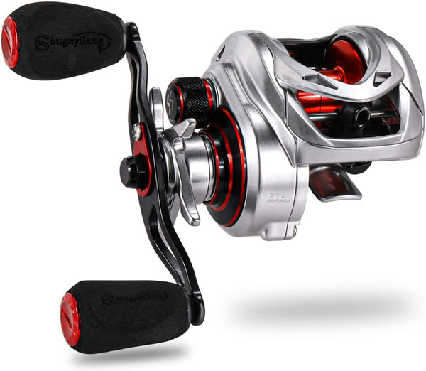 Sougayilang Baitcasting Reel - Lightweight Graphite Frame with 9 + 1 Anti-Reverse Ball Bearings