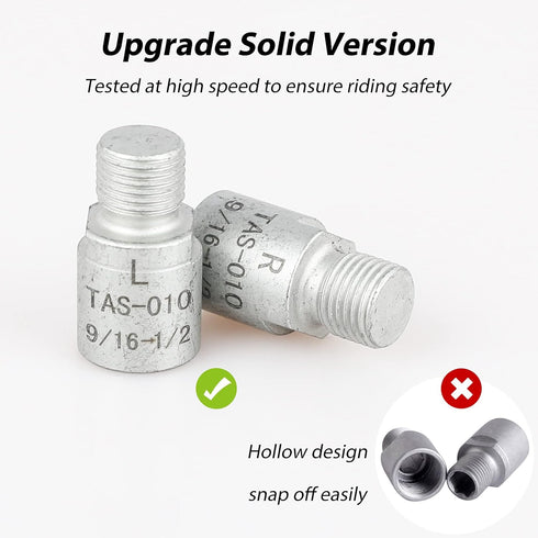 Hikenture Bike Pedal Adapter, 9/16" to 1/2" Bicycle Pedals, Chrome Molybdenum Steel (Pair)