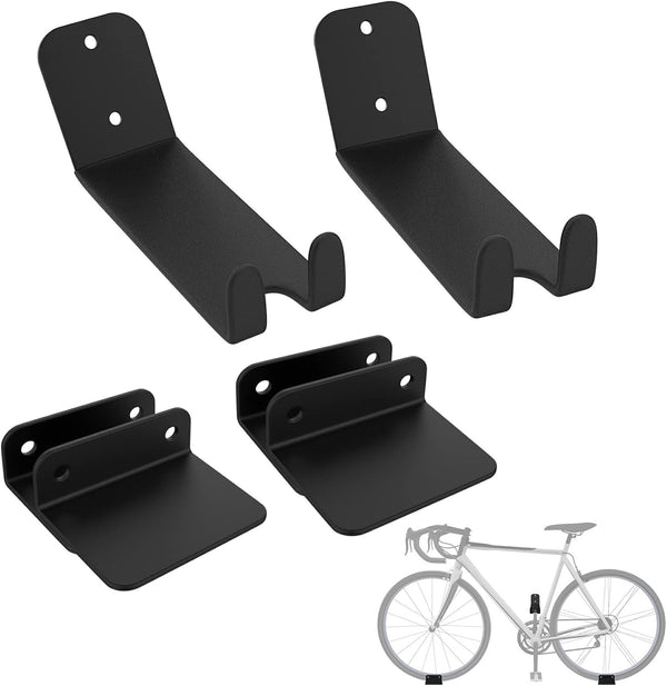 WALMANN 2 Pack Bike Pedal Hanger Wall Mount - Heavy Duty Horizontal Bike Rack for Garage Display Stand