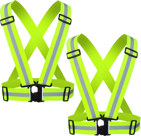 Reflective Safety Vest Gear, Adjustable High Visibility Running Gear for Men and Women, 2-10 Pack