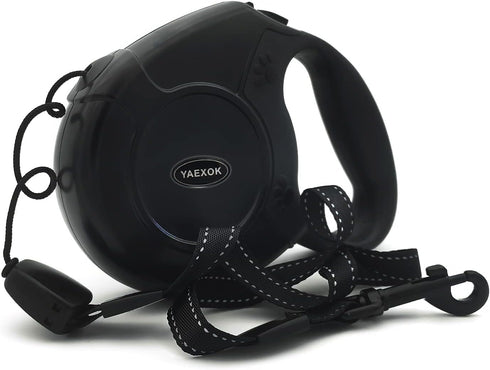 Heavy Duty Retractable Dog Leash, 26ft for Small Medium Large Dogs, Up to 110lbs, Black