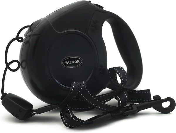 Heavy Duty Retractable Dog Leash, 26ft for Small Medium Large Dogs, Up to 110lbs, Black