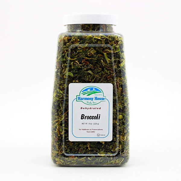 Harmony House Foods Dried Broccoli Flowerets (8 oz, Quart Size Jar) for