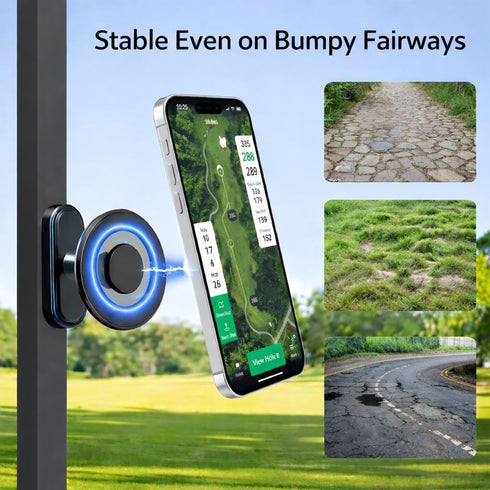 meexzoom 360 12-17 Magnetic Phone Holder for Golf Cart, Rotation Phone Mount with Strong Magnet, Compatible
