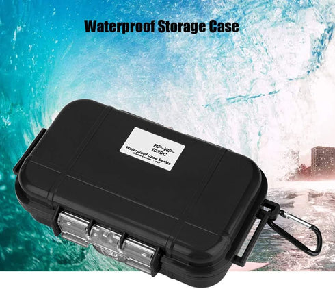 Tomotato Waterproof Storage Case, Outdoor Shockproof Airtight Carry Box for Boating Camping (Black)