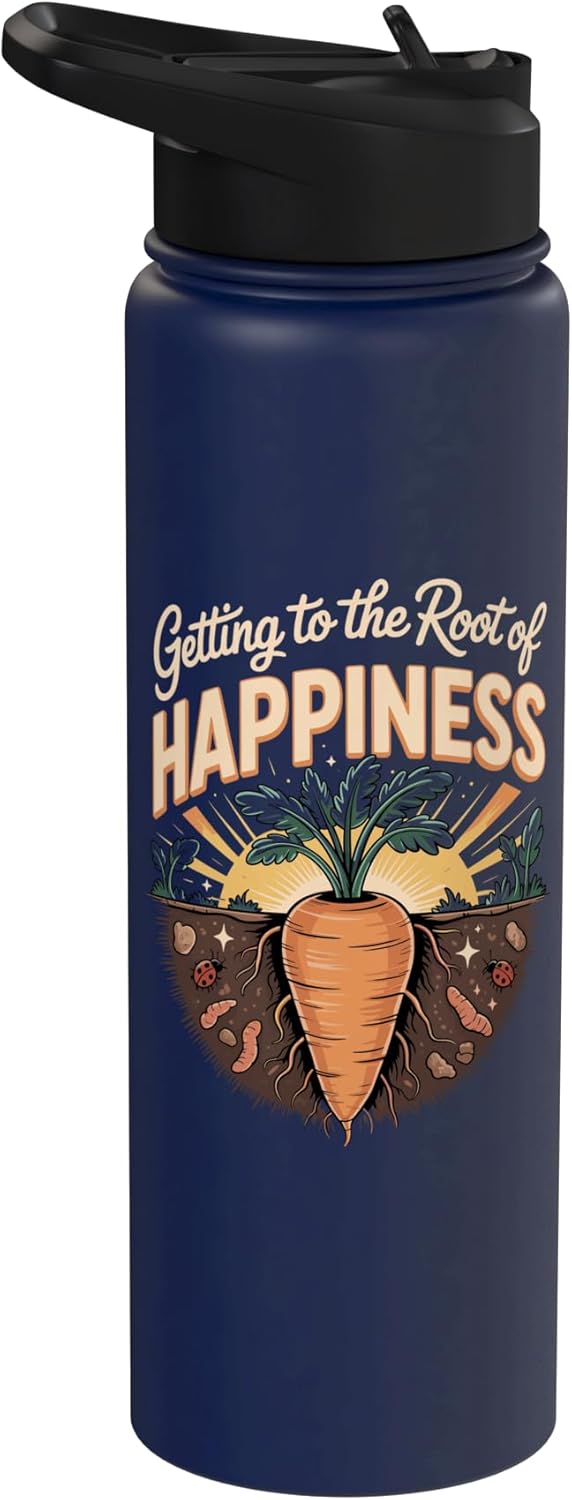 Vegetables Carrots Lover Gifts Getting To The Root Of Happiness Carrot Lover Stainless Steel Insulated Water