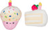 Pearhead Happy Birthday Cake Cat Toy Set, Stuffed Birthday Cake and Cupcake
