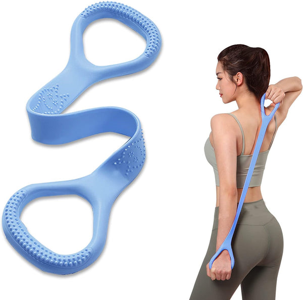 HUICHAI Figure 8 Fitness Resistance Band with Handles - Pure Barre Workout Chest, Arm, and Shoulder Stretch Bands