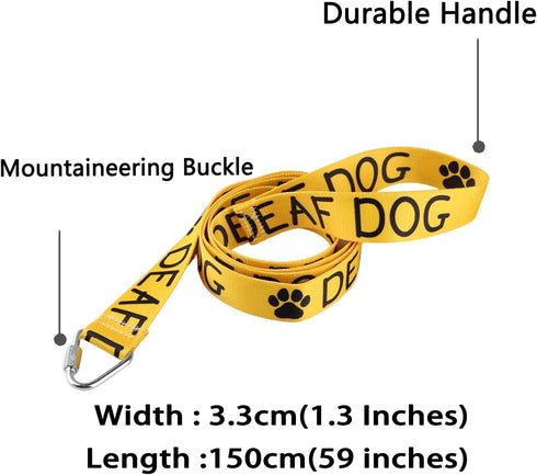 Hearing Impairment Dog Leash Deaf Dog Dog Leash Walking Training Dog Leashes Dog Owner Pet Lover Gift (Deaf Dog-YE)