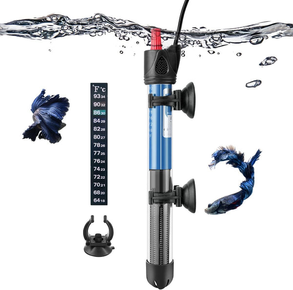 Adjustable Hitop Aquarium Heater 25W/50W/100W/300W, Submersible Glass Water Heater for 5 – 70 Gallon Fish Tank (50W)