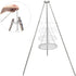 YBTMG Camp Fire Tripod for Cooking, Stainless Steel Camping Fire Grill with Adjustable Chain for BBQ