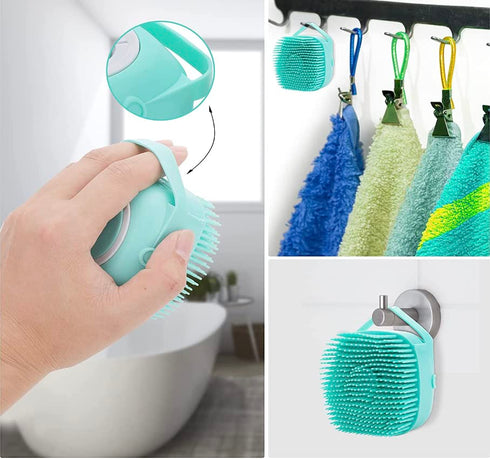 Soft Pet Bath Massage Brush for Puppy Dog and Cat, Blue