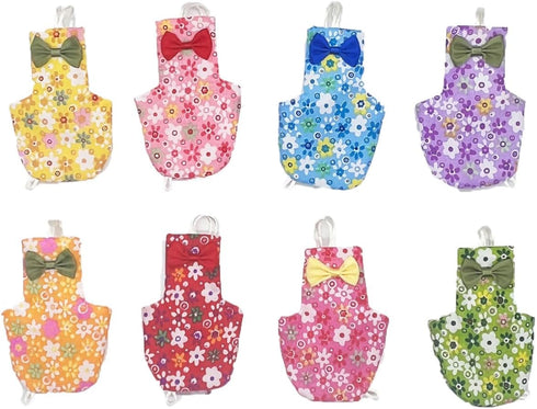 LATIOBRO 8 Floral Bird Diaper Nappy Clothes Reusable Washable Cloth for Parrot Macaw Budgies Parakeet PCS