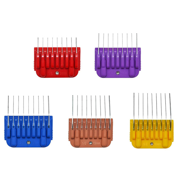 COSYONALL Animal Stainless Steel Dog Guide Comb Set, 5 Color Cutting Length 1/8"-5/8" for A5 Detachable Blade