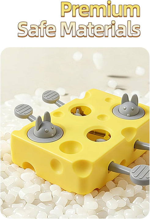 Generic Self Play Cat Toys - Non Slip Funny Cheese Food Dispenser,Interactive Cat Treat Dispenser Toy,for Indoor Kitten