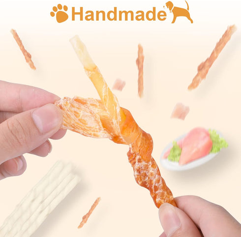 2lb Chicken Wrapped Rawhides Dogs Treats Puppy Training Snacks Sticks Dog Chews