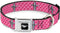 Dog Collar Seatbelt Buckle Pink Logo Repeat Ford Mustang Bars, 15 to 26 Inches, 1.0 Inch Wide
