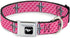 Dog Collar Seatbelt Buckle Pink Logo Repeat Ford Mustang Bars, 15 to 26 Inches, 1.0 Inch Wide