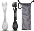 PSKOOK 5-in-1 Utility Tactical Spork, 2-Pack Stainless Steel Camping Utensil for Hiking, Backpacking
