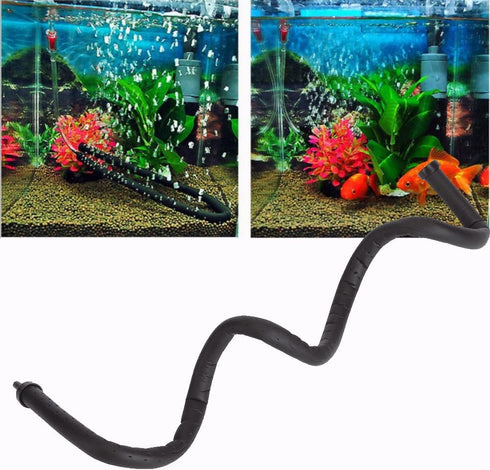 Aquarium Air Bubble Bar, Plastic Bendable Wall Diffuser for Fish Tank, Oxygen Release Bubble Diffuser Bar (45cm)